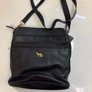 Emma Fox Black Crossbody with Cow Fur Accents